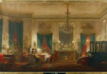 Le salon de la princesse Mathilde, fille du roi Jérôme et de la reine Catherine de Wurtemberg, rue de Courcelle à Paris ... (huile sur toile)