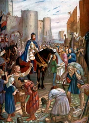 Guillaume le Roux à la Tour de Londres, fin 11ème siècle, vers 1920