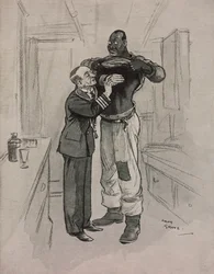 La peste noire, un hypocondriaque, dessin humoristique par Chas Grave (1886-1944) de The Tatler, No 1415, 8 août
