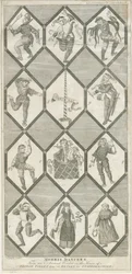 Fenêtre en verre de Betley - Danseurs de Morris : gravure, nd [?18ème siècle]