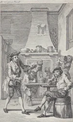 Frontispice de Roderick Random de Tobias Smollett, 1748