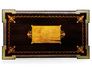 Table Napoléon III, conçue par Jean Brandely, marqueterie par E. Varlot, Paris, vers 1850-75
