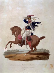 Un Caporal du 10e, ou Royal Hussars du Prince de Galles en Tenue de Revue, de 
