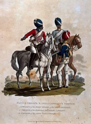 Troupes indigènes, service de la Compagnie des Indes orientales, troupes de la garde du corps du gouverneur général, soldat du régulier du Bengale, de 