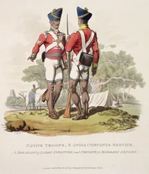 Troupes indigènes au service de la Compagnie des Indes orientales : un sergent d