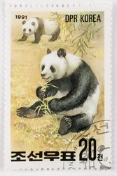 Timbre, Corée du Nord, Ailuropoda melanoleuca, Grand panda