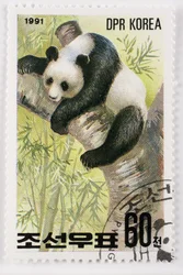 Timbre, Corée du Nord, Ailuropoda melanoleuca, Grand panda