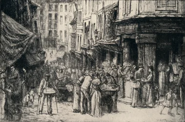 La Foule, Rue Mouffetard, 1915