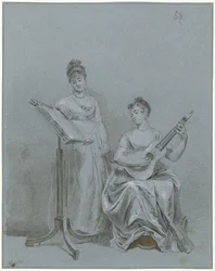 Deux dames faisant de la musique