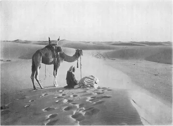 La prière du coucher de soleil dans le désert, vers 1913