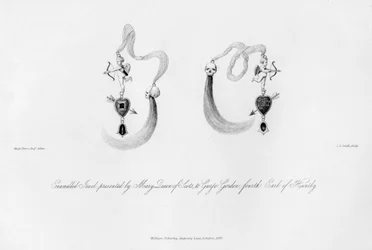 Bijou émaillé offert par Marie Stuart à George Gordon, 16ème siècle, 1840
