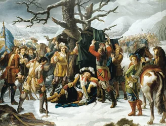 Maréchal de Turenne endormi à la veille de la bataille de Turckheim