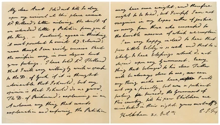 Lettre de Charles James Fox à sa tante Emily, 21 octobre 1798