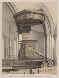 La chaire, église All Hallows Barking, Tower Street, Londres