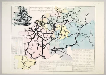 Carte figurative et approximative du mouvement des voyageurs sur les principales voies ferrées d