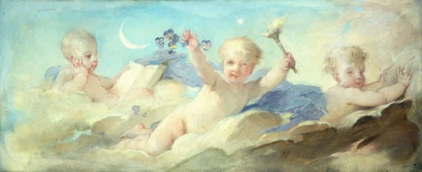 Putti folâtrant dans les nuages
