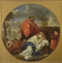 Jephthé sur le point de sacrifier sa fille