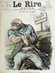 Un arrière poilu : Clemenceau, nettoyeur de tranchées. Couverture Le Rire du 16/02/1918