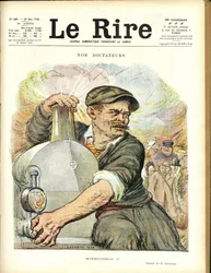 Illustration de Charles Léandre pour la couverture de Le Rire, 29/05/20 - Nos dictateurs - Train ferroviaire - Gaston Monmousseau