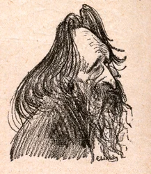 Jules Guesde (1845-1922) homme politique français - gravure dans « Notre Cher Souverain » par Paul Bosq - illustration de Charles Leandre (1862-1934) 1898