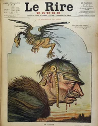 Le Kaiser : Guillaume II - Caricature par Charles Léandre (1862-1934) dans Le Rire rouge du 16/11/1918