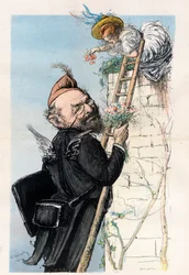 Léon Bourgeois (1851-1925), avocat et homme politique français - Caricature de Charles Léandre (1862-1934) dans « Le Rire » 1902