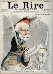 Portrait de Charles de Freycinet (Louis Charles de Saulces de Freycinet) (1828-1923), homme politique et ingénieur français - caricature par Charles Léandre (1862-1934) dans « Le Rire » du 19 novembre 1898