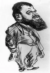 Tristan Bernard (1866-1947) Romancier et dramaturge français, caricature de Charles Léandre