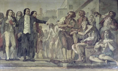 Philippe Pinel 1745-1826 libérant les malades mentaux de leurs chaînes à l
