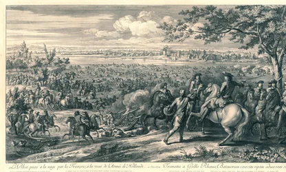 Les armées françaises traversent le Rhin à Lobith, 1672
