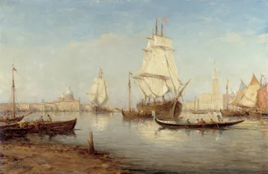 Galions et gondoles dans le bassin de San Marco (Saint-Marc à Venise) Peinture de Charles Malfroy (1862-1918) Mention obligatoire : Collection fondation regards de Provence, Marseille