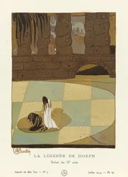 La Légende de Joseph. Scène du IIe acte de La Gazette du Bon Ton, pub. 1914