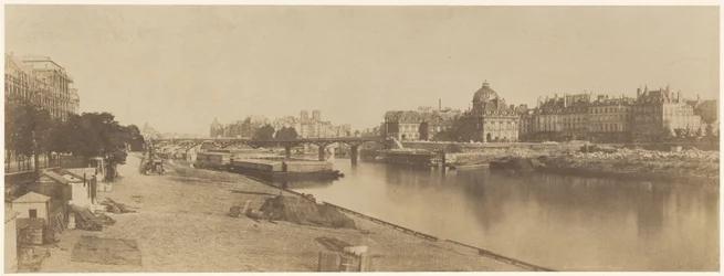 La Seine depuis le pont du Carrousel en direction de Notre-Dame, 1853 (photo)