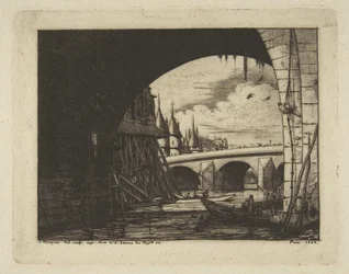 Arcade, Pont Notre-Dame, Paris, tiré de « Eaux-fortes de Paris »