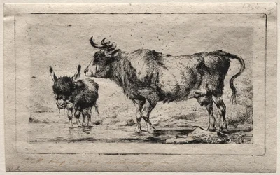 Vache et âne, 1849