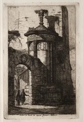 Entrée du couvent des Capucins français à Athènes, 1854