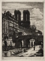 Eaux-fortes de Paris : Le Petit Pont