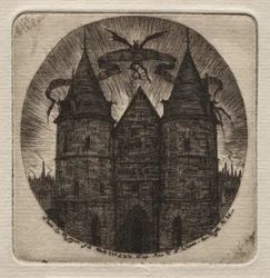 Eaux-fortes de Paris : Ancienne porte du Palais de Justice