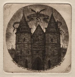 Eaux-fortes de Paris : Ancienne porte du Palais de Justice, 1854