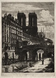 Eaux-fortes de Paris : Le petit pont