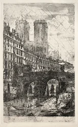 Eaux-fortes de Paris : Le Petit Pont