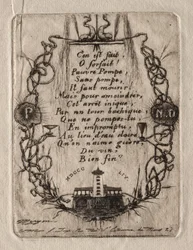 Eaux-fortes de Paris : La pompe de Notre-Dame, petite plaque