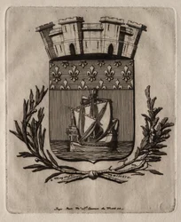 Eaux-fortes de Paris : Les armes symboliques de la ville de Paris