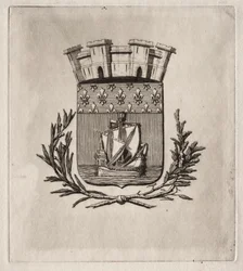 Gravures de Paris : Les Armes symboliques de la ville de Paris, 1854