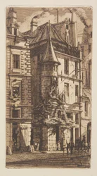 Maison avec tourelle, rue des Tisserands, Paris