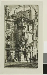 Maison avec une tourelle, rue de la Tixeranderie