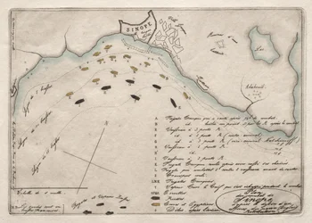 Carte de la bataille de Sinope, 1853