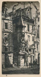 Tourelle De La Rue De La Tixéranderie 2ème État, 9 34 x 5 316 Pouces, 1852, 1927