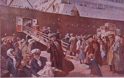 Émigrants en route pour le Canada partant de Liverpool