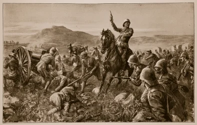 Lord Methuen ralliant ses forces brisées à Tweebosch